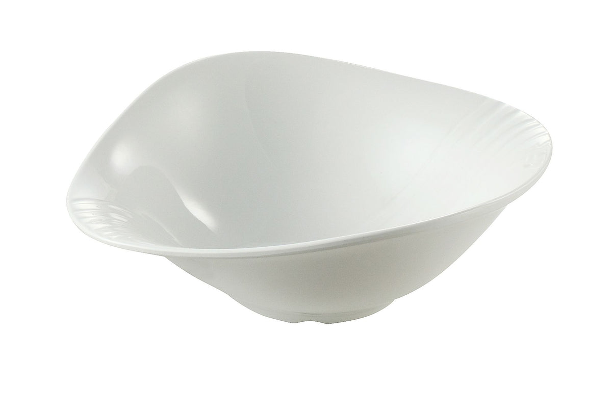 Yanco MD-912 - 68 Oz Triangular Melamine Bowl, 12" X 10" X 3-3/4", White, 2 Qt, Safe - Case of 12