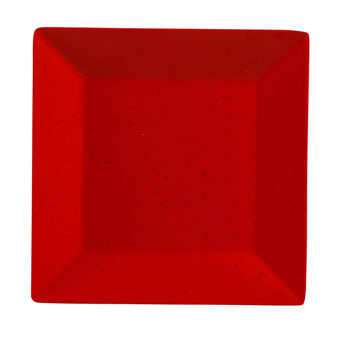Yanco ME-112 - Square 12" x 12" Reusable Melamine Plastic Plate, Speckled Red, Dishwasher Safe - Case of 12