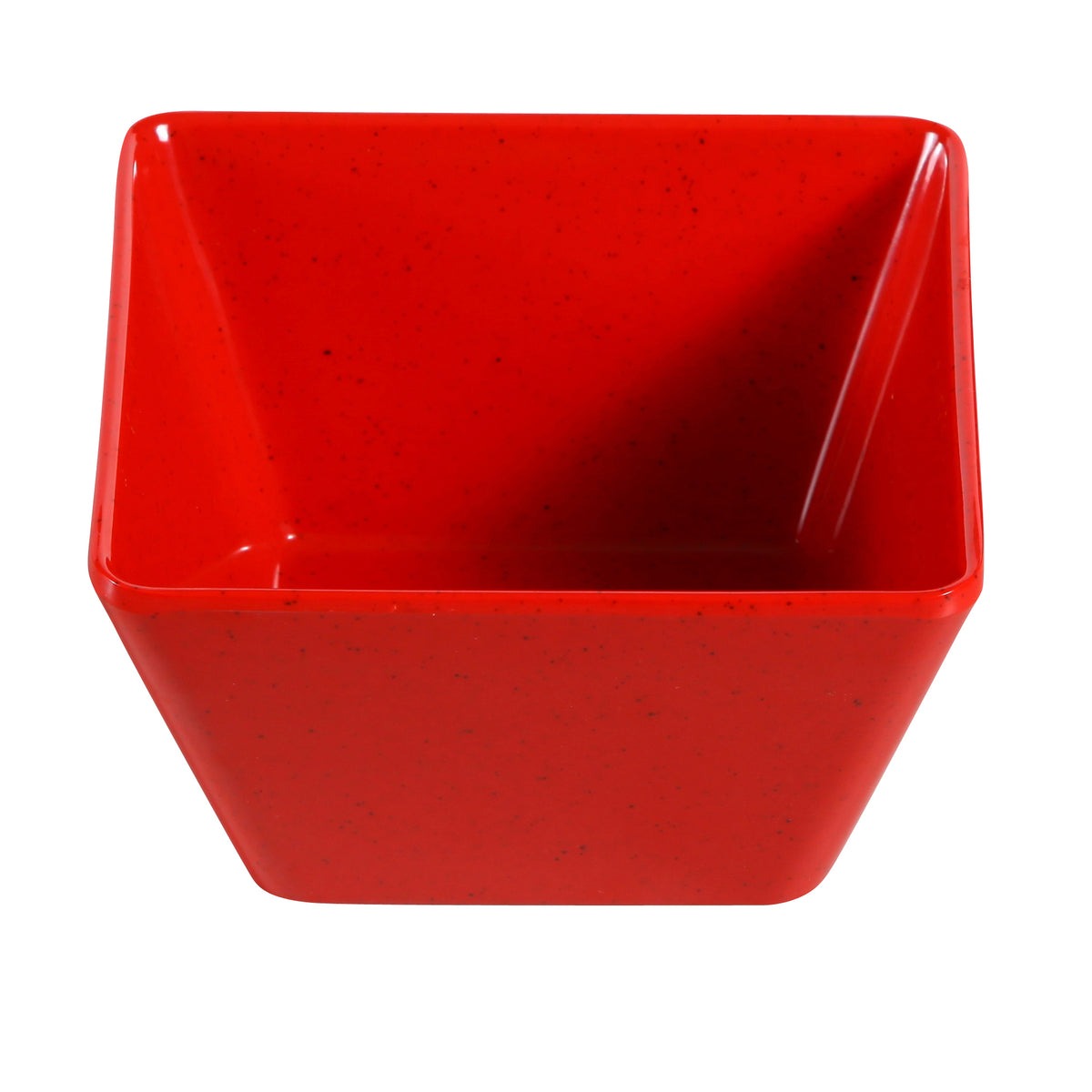 Yanco ME-404 - 10 Oz Square Bowl, 3-3/4" L x 3-3/4" W x 2-1/2" H, Melamine, Speckled Red - Case of 72