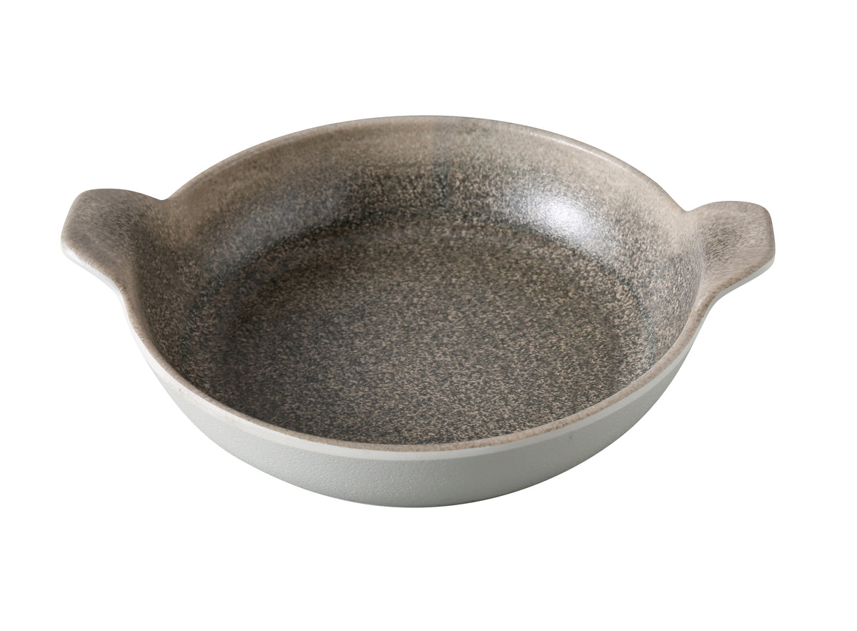 Yanco MI-509 Gray Melamine Bowl with Handle, 9" x 7" x 1-3/4", 24 oz, Dishwasher Safe - 1 Dozen - Case of 36