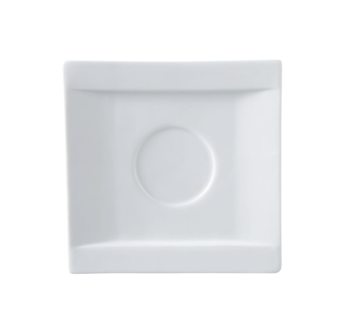 Yanco ML-002 Square Saucer 5.5" x 5.5" White Porcelain Dishwasher/Oven/Microwave Safe - Case of 36