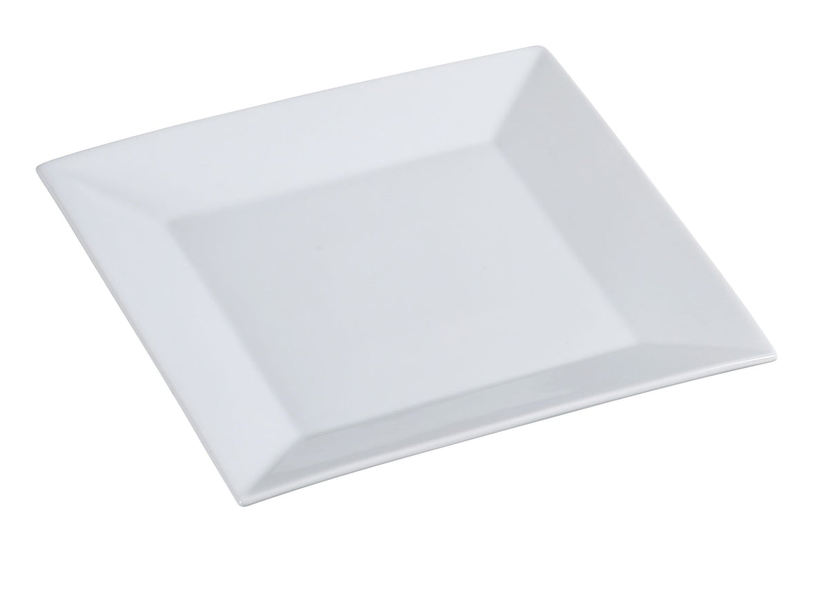 Yanco ML-110 - Square Plate, 10" x 10" White Porcelain, Dishwasher/Oven/Microwave Safe - Case of 12