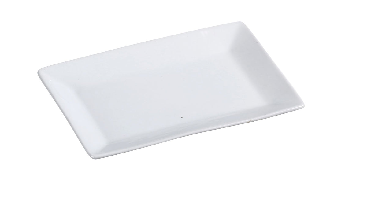 Yanco ML-208 - 8" x 5" Rectangular Porcelain Plate, Super White, Dishwasher Safe - Case of 24