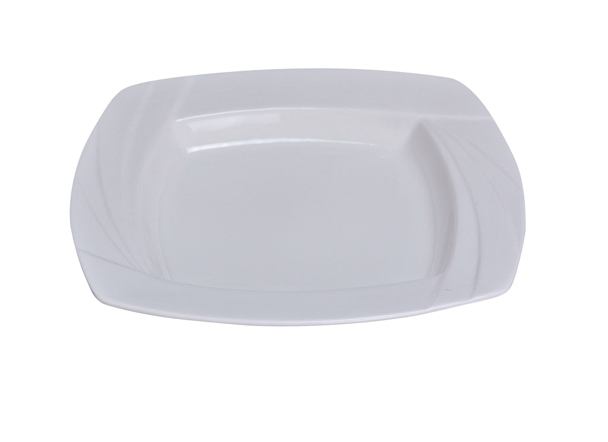 Yanco MM-311 - Miami Square Pasta Bowl, 11" x 11", 24 oz Bone White Porcelain Oven Safe - Case of 12