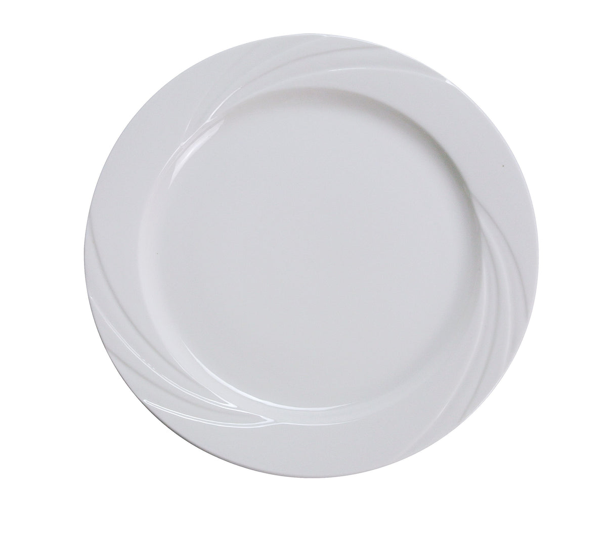 Yanco MM-9 - 9-3/4" Round Bone White Porcelain Plate, Embossed Rim, Dishwasher Safe - Case of 24
