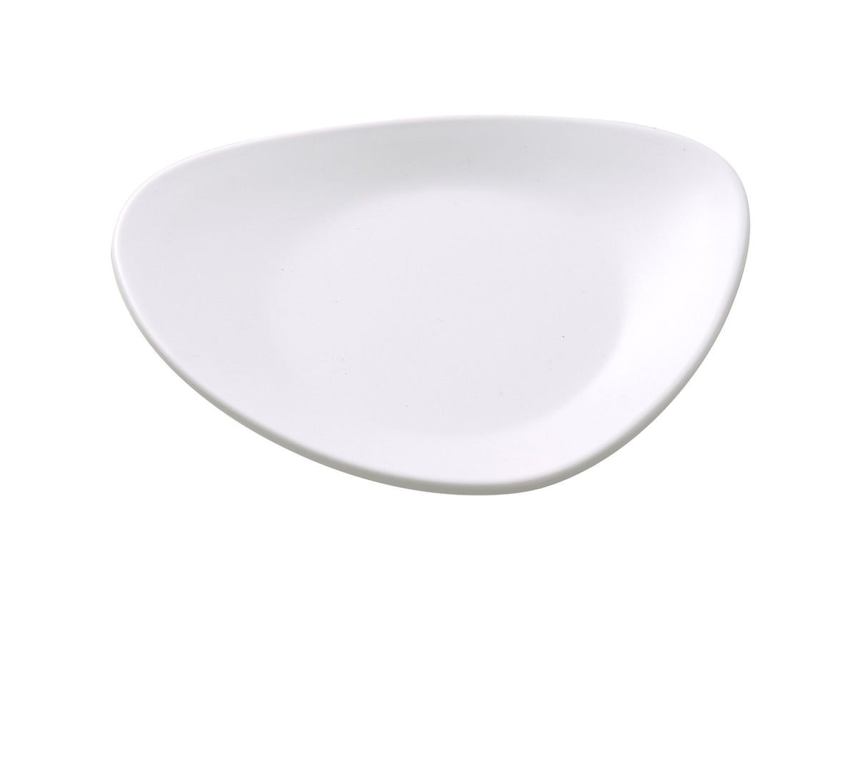 Yanco MO-106 - Moderne Triangular Plate, 6" x 4-1/2" White Matte Melamine, Dishwasher Safe - Case of 48
