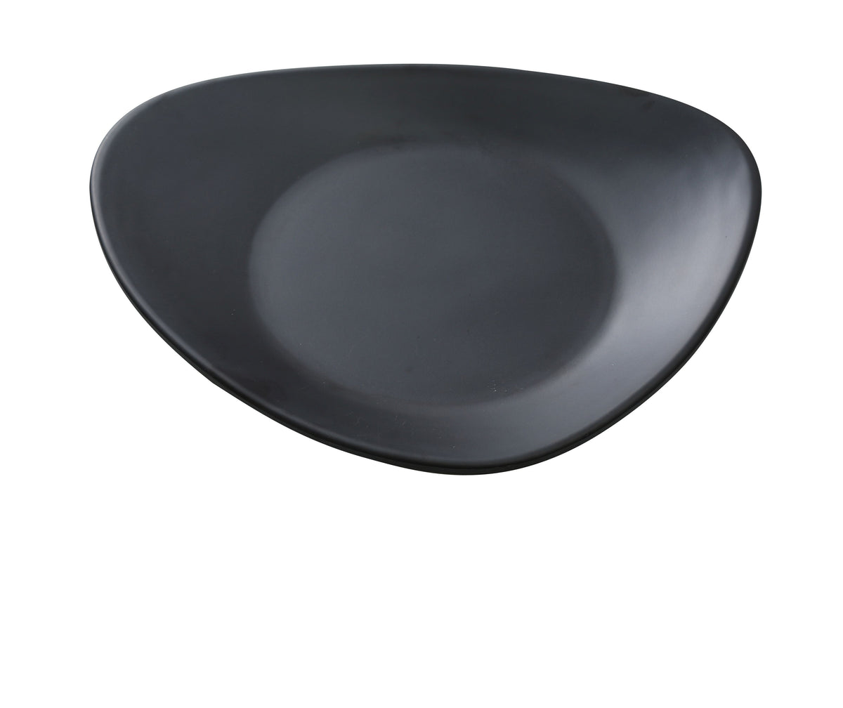 Yanco MO-112BK - 12" x 10-1/2" Triangular Melamine Plate, Black Matte - Case of 12