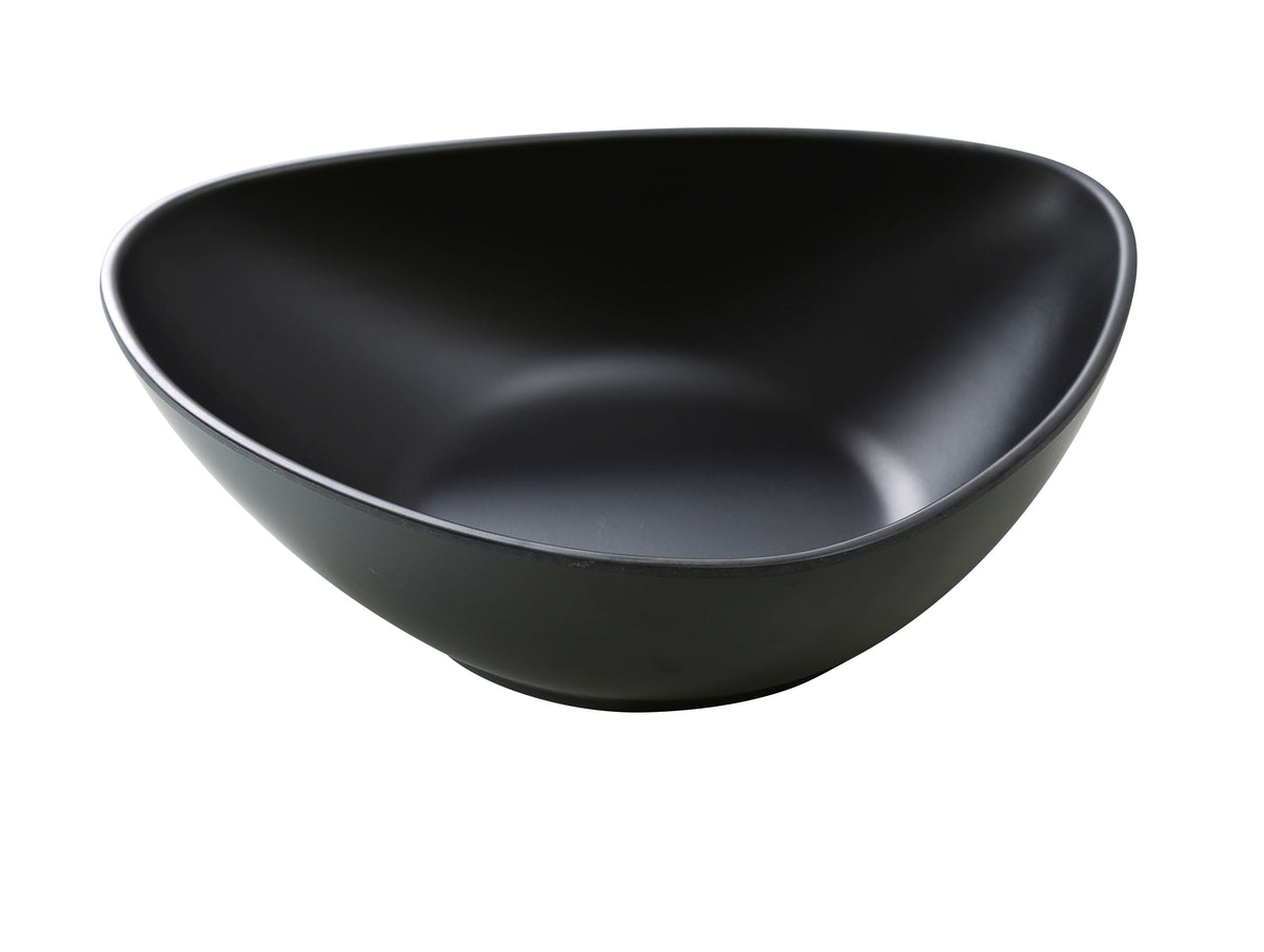 Yanco MO-209BK - Triangular 36 oz Melamine Bowl, 9" x 7" x 2-1/2", Black, Dishwasher Safe - Case of 24
