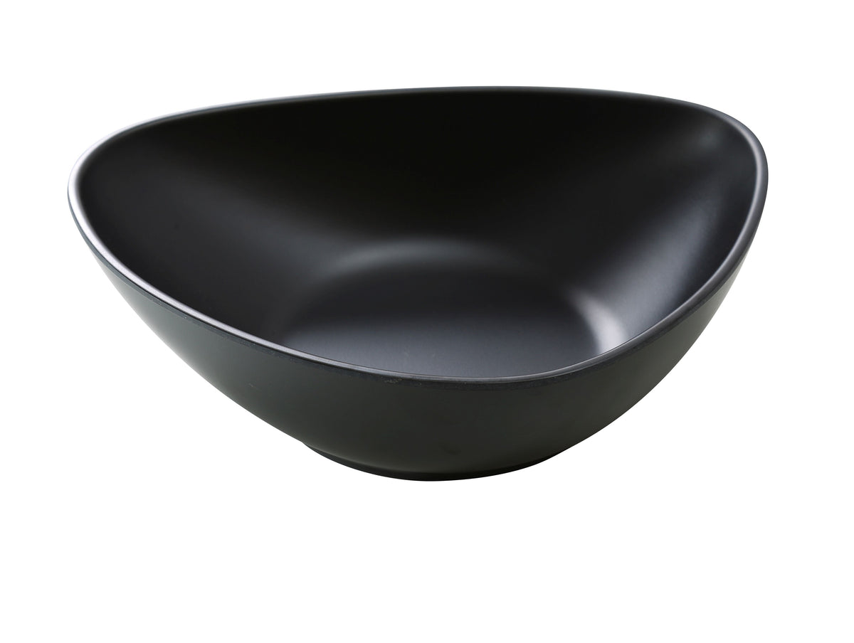 Yanco MO-211BK - 11" Triangular Pasta Plate, 34 Oz, Matte Black Melamine - Case of 12