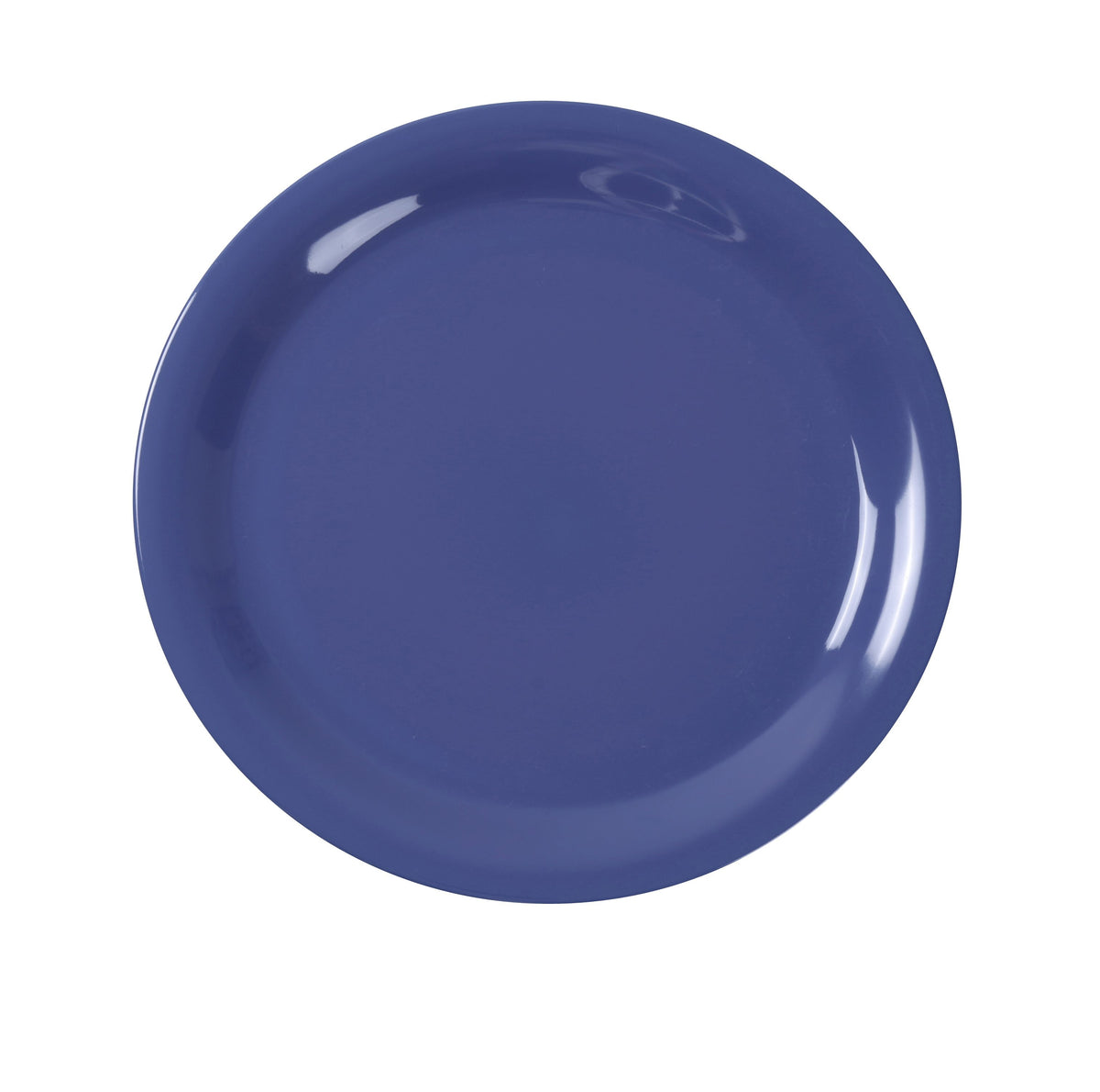 Yanco MS-107BU - 7-1/2" Round Melamine Plate, Blue, Narrow Rim, Dishwasher Safe - Case of 48