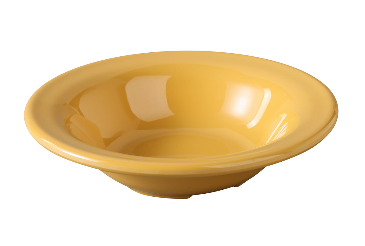 Yanco MS-5608YL - 6" Yellow Melamine Salad Bowl, 8 oz, Heavy-Duty, Dishwasher Safe, NSF - Case of 48