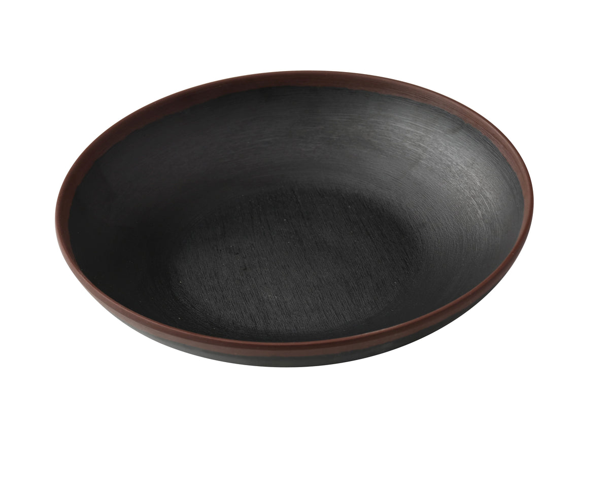 Yanco NA-709BK Melamine Bowl, Round Black/Brown, 9" Dia x 1-3/4" H, 28 Oz, Dishwasher Safe - Case of 24