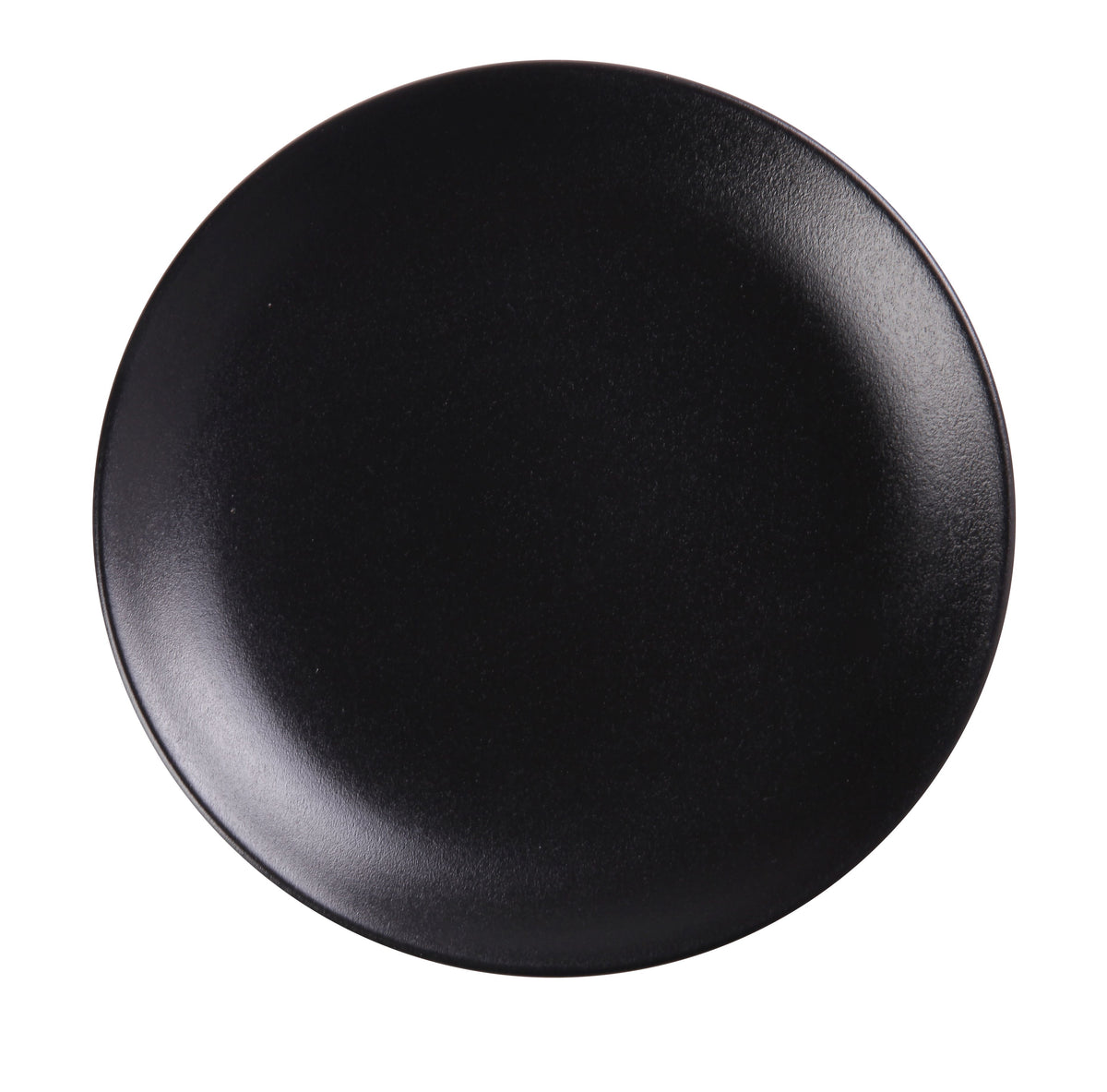 Yanco NB-309 - Black Porcelain Round Plate 9-1/8" Diameter, Rolled Rim, Dishwasher Safe - Case of 24