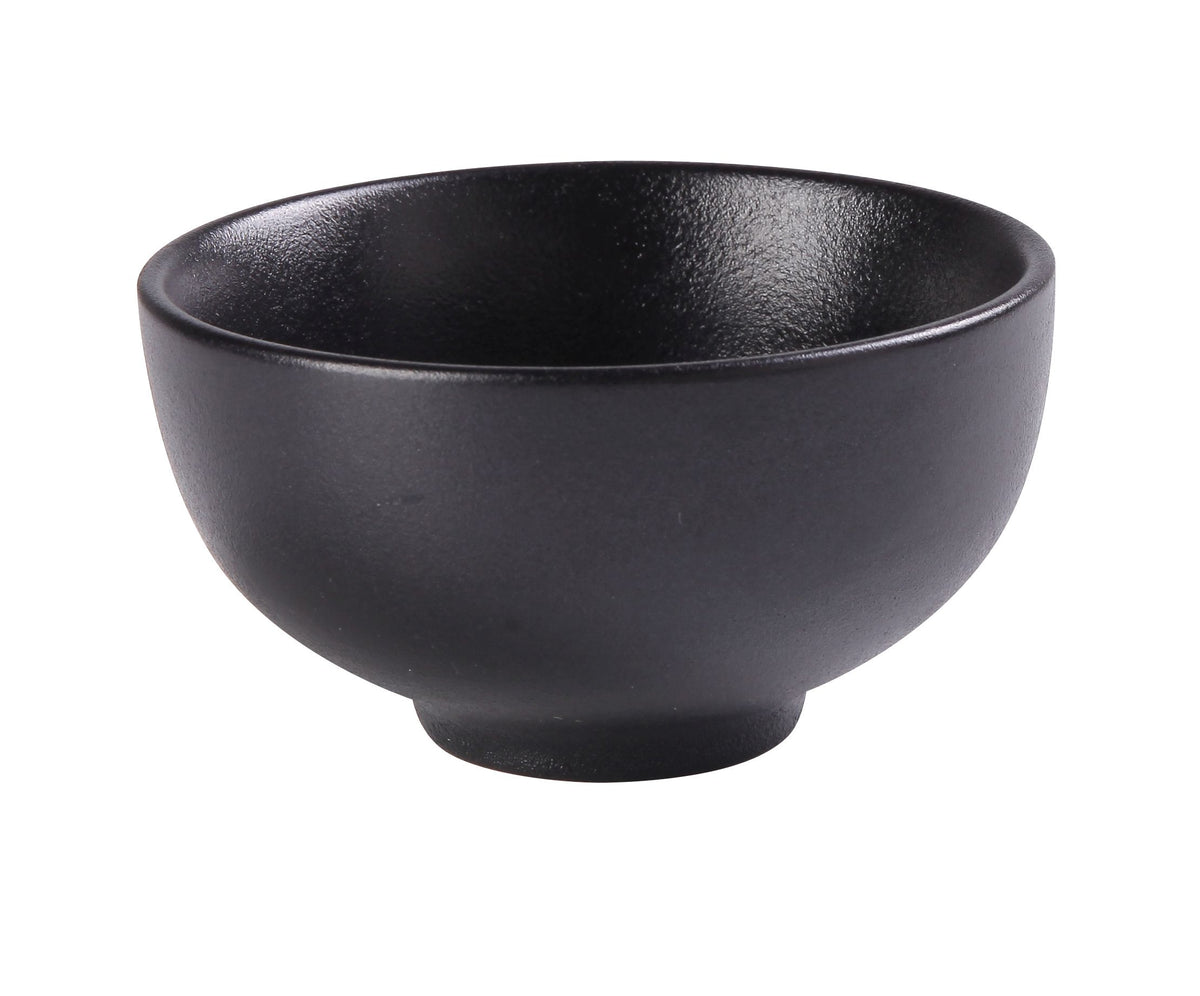Yanco NB-804 Black Round Soup Bowl, 9 oz, 4-1/2" Dia x 2-1/4" H, Porcelain, Microwave Safe - 1 Dozen - Case of 36