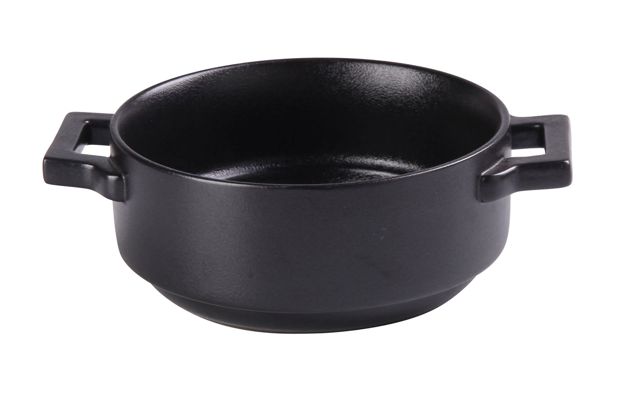 Yanco NB-907 - Blue Star 20 oz Bake Dish 7-1/2"Lx5-3/4"Wx2-1/4"H Black Porcelain Hdl Oven/MW/DW Safe - Case of 12