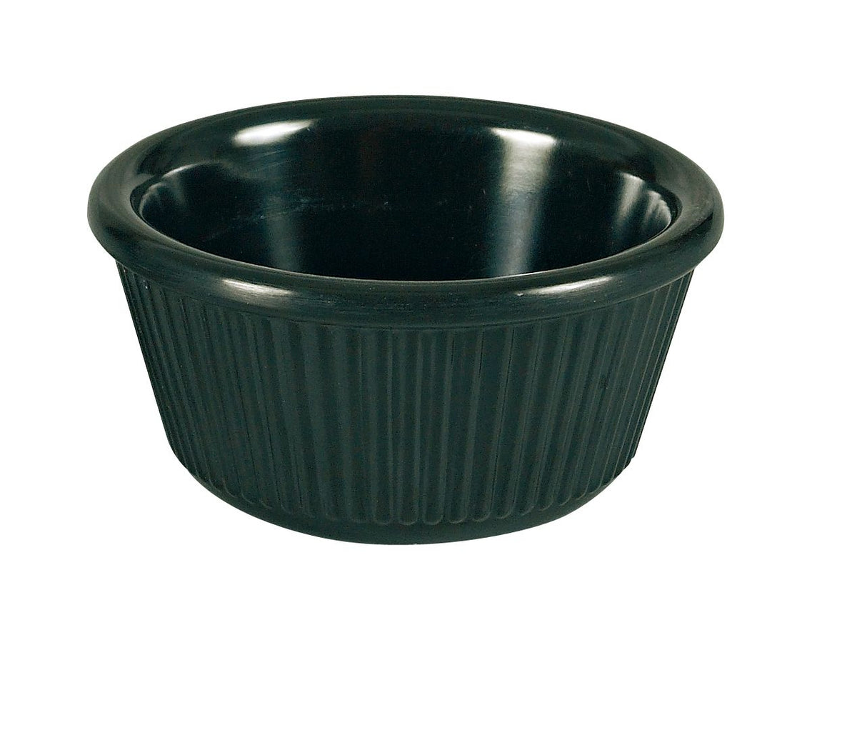 Yanco NC-532BK Plastic Ramekin, 4 oz, 3-3/8" Dia x 1-3/4" H, Heavy-Duty Melamine, Black - Case of 72
