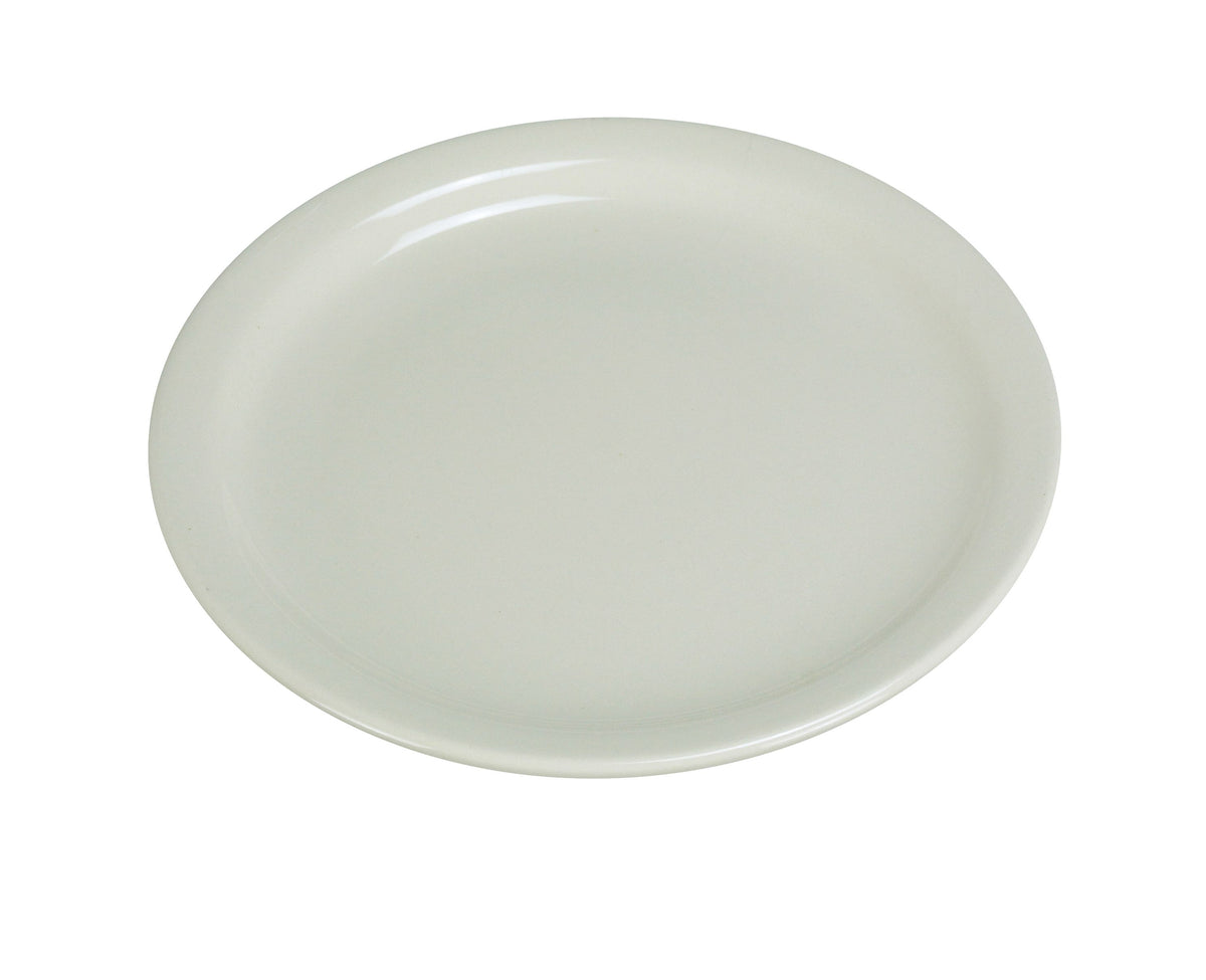 Yanco NR-8 Normandy Plate, 9" Round Ceramic Dinner Plate with Narrow Rim, American White - Case of 24