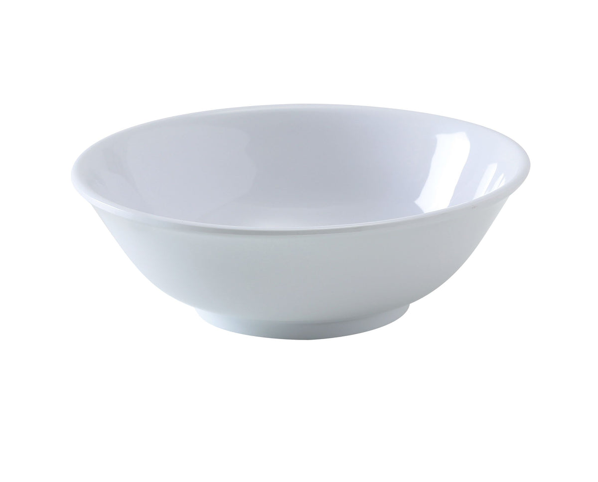 Yanco NS-5075W - 45 oz (1 Qt) Round Melamine Bowl, 8-3/4" Dia x 2-3/4" H, White, Rimless - Case of 12