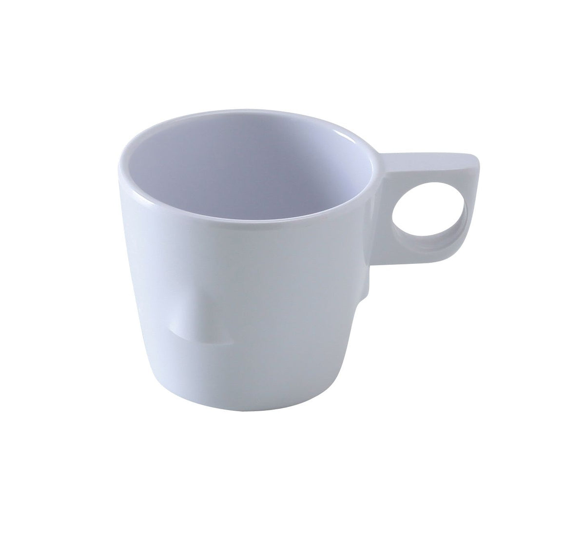 Yanco NS-9011W - 8 Oz White Melamine Mug, 3" Dia. x 2-3/4" H, Dishwasher Safe, NSF - Case of 48