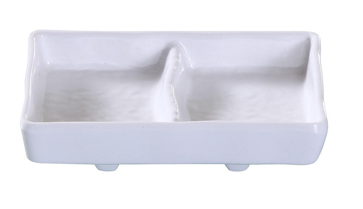 Yanco OK-4031 Osaka Dish, White Melamine Ramekin, 5-3/4" L x 2-3/4" W, Dishwasher-Safe - Case of 48