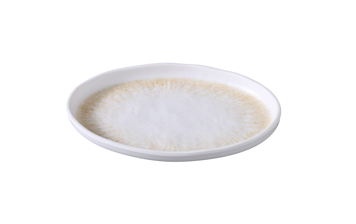 Yanco OP-208 - Melamine Platter, 8 1/8"W x5 3/4"D x3/4"H, White/Brown, Dishwasher Safe - Case of 48