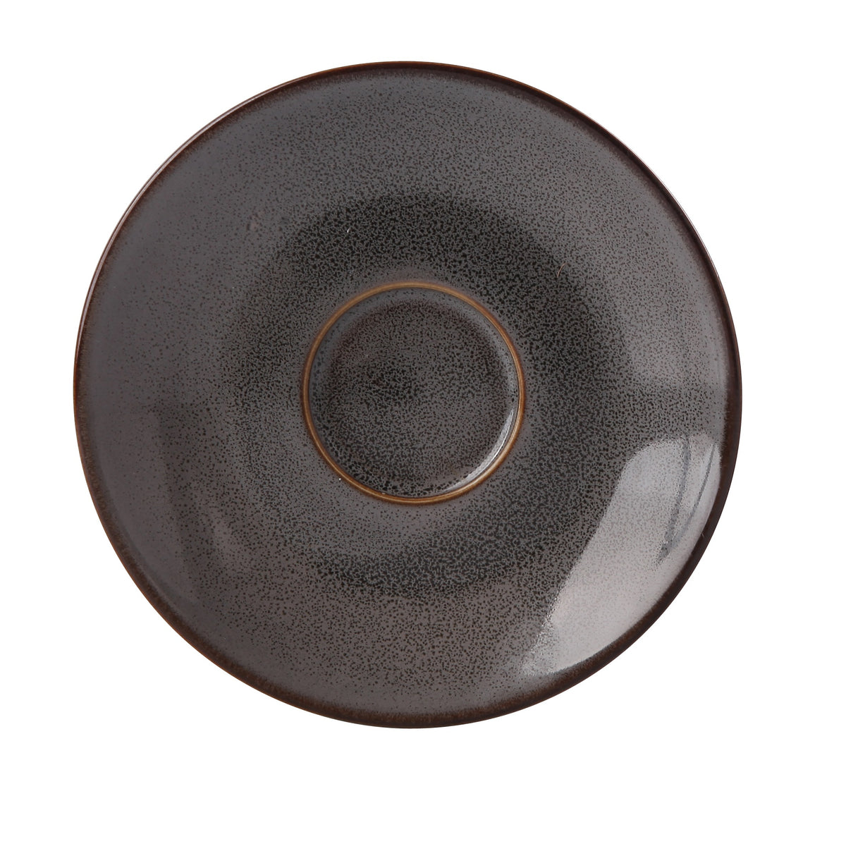 Yanco PK-002 Grey Porcelain Saucer, 5-3/4" Dia x 3/4" H, Dishwasher/Oven/Microwave Safe - Case of 36