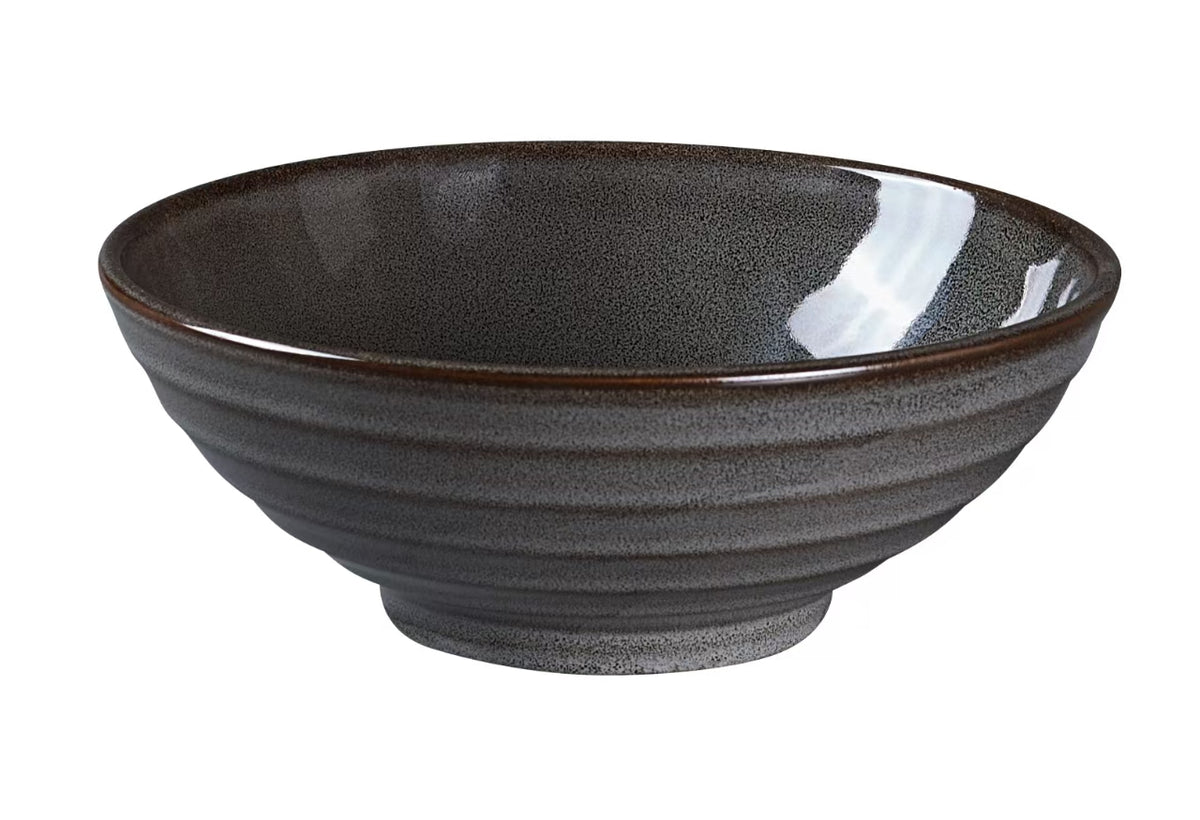 Yanco PK-808 - Grey Porcelain Noodle Bowl, 8-1/2" Dia x 3-1/8" H, 44 Oz, Round, Safe - Case of 12