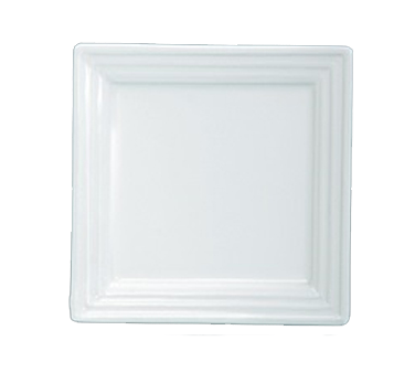 Yanco PL-110 Square Bone White Porcelain Plate, 10" x 10", Dishwasher Oven Microwave Safe - Case of 24