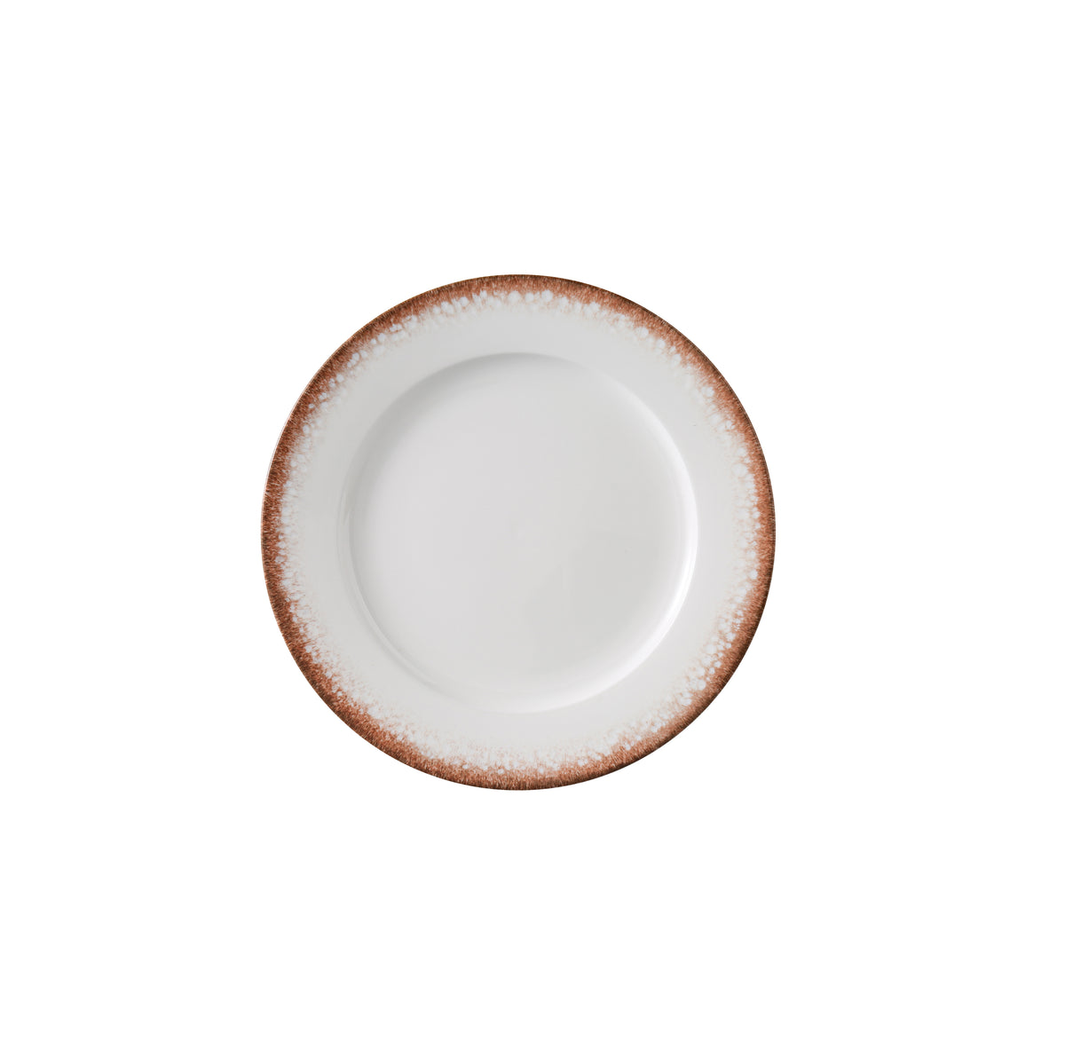 Yanco PR-106 Bread Plate, 6 1/4" Dia x 1/2" H, White/Brown China, Dishwasher/MW Safe - Case of 36