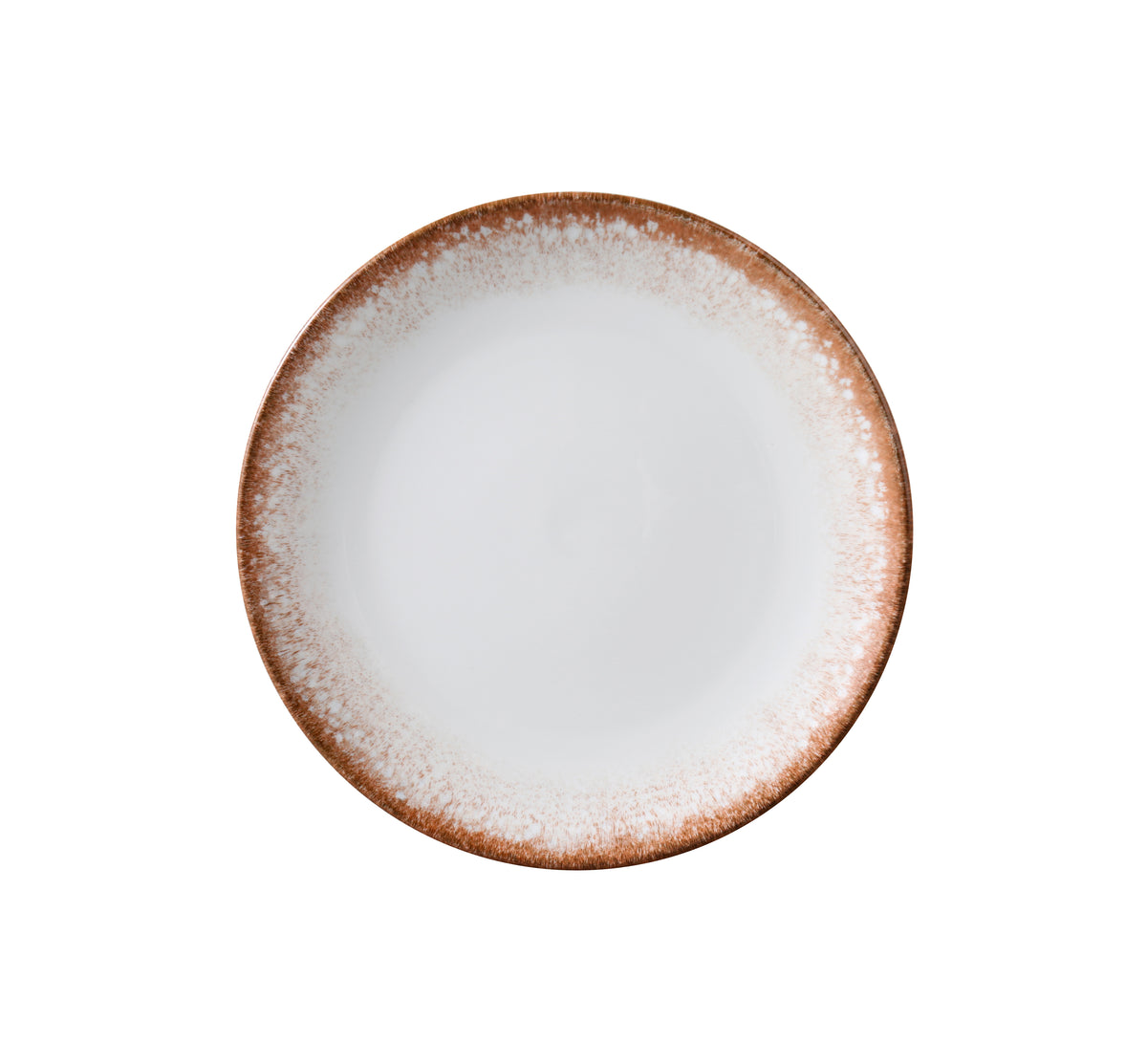 Yanco PR-706 - China Plate, 6 1/4" Dia x 3/4" H, White/Brown, Dishwasher/Microwave Safe - Case of 36