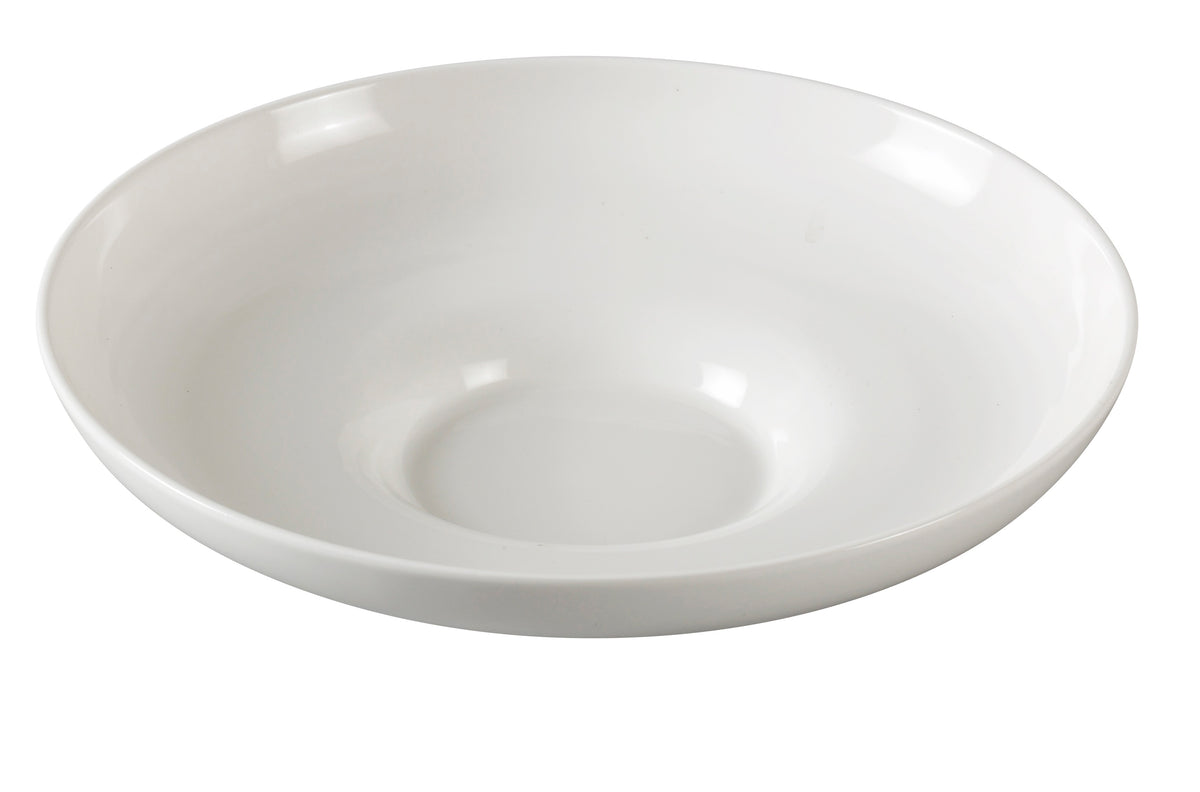 Yanco PS-1122 Piscataway 12" White Porcelain Salad Bowl, 48 Oz (1.5 Qt) Dishwasher Safe - Case of 12