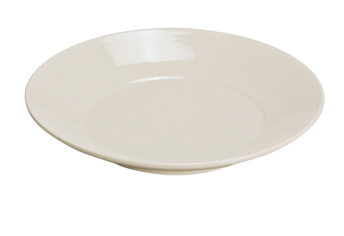 Yanco RE-211 Salad Plate, 11-1/2" Dia x 2" H, Round, Wide Rim, Rolled Edge, White Ceramic - Case of 12
