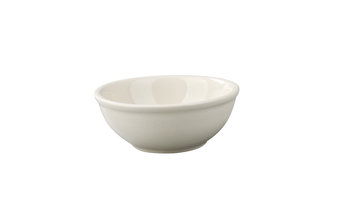 Yanco RE-24 Nappie 10-Oz Ceramic Bowl, 5-1/4" Dia x 1-3/4" H, White, Rolled Edge - Case of 36