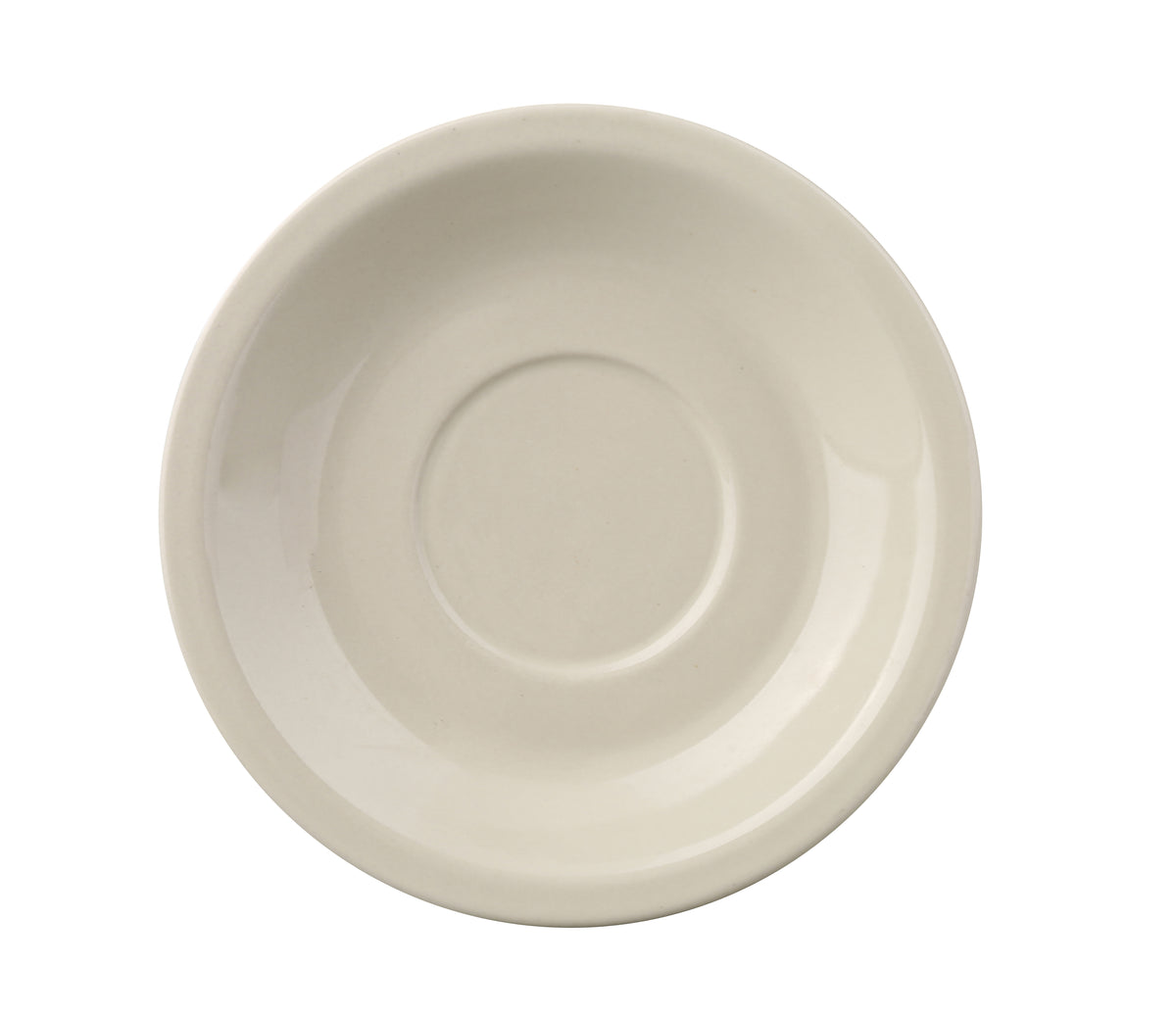 Yanco RE-57 Saucer, 6-7/8" Round Ceramic White Rolled Edge Dishwasher Oven Microwave Safe - Case of 36