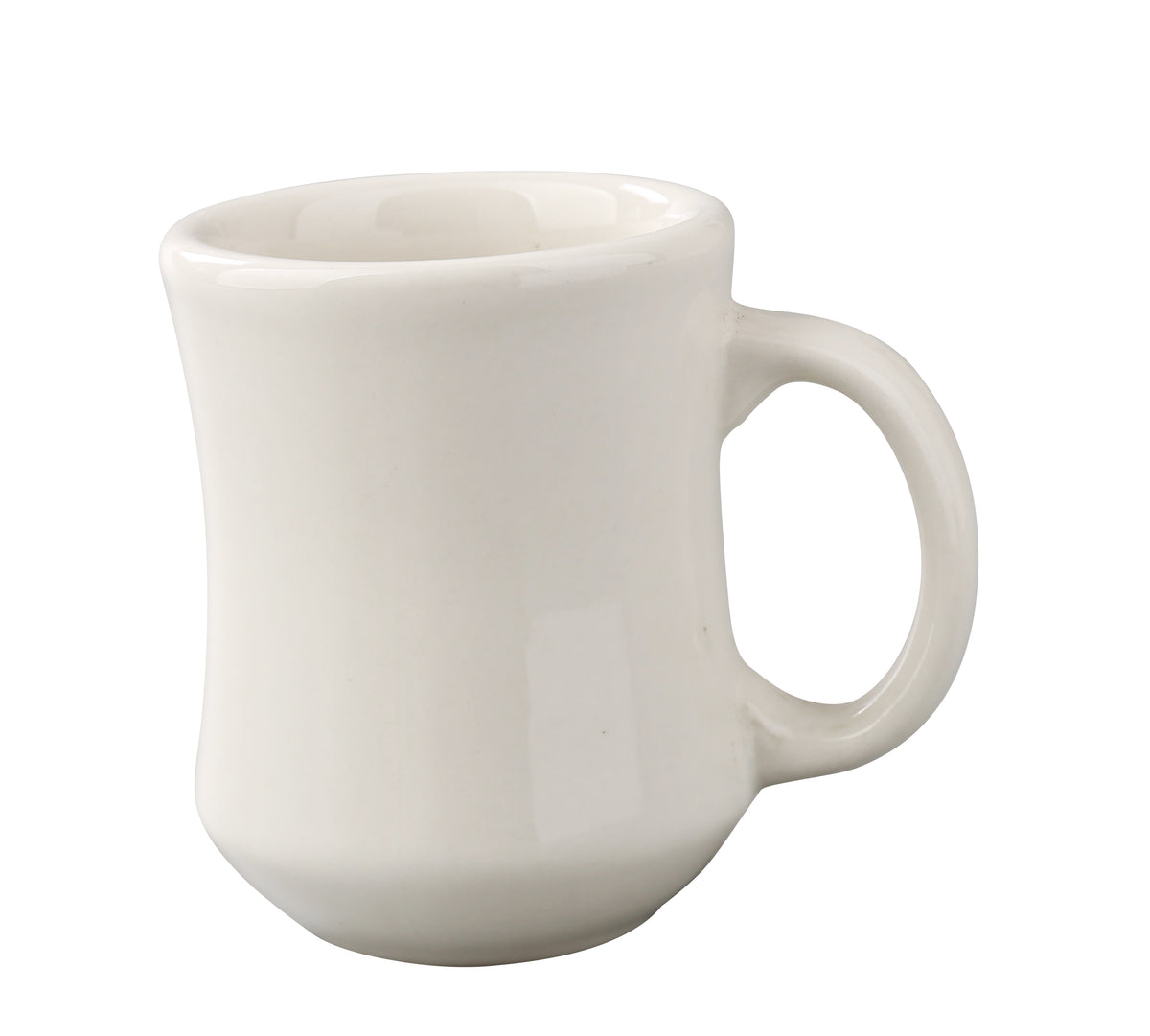 Yanco RE-7-P China Mug, 7 oz (3" Dia x 4" H), White Ceramic, Rolled Edge, Dishwasher Safe - Case of 36