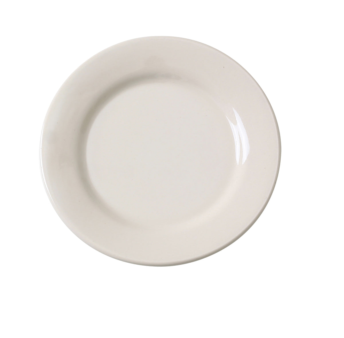 Yanco RE-7 7-1/8" Round Ceramic White Plate, Rolled Edge, Dishwasher/Oven/Microwave Safe - Case of 36