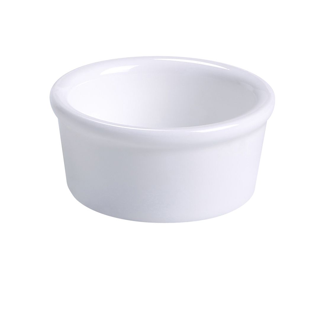 Yanco RK-204 - Porcelain Ramekin / Sauce Cup, 4 oz, 3-1/4" Dia x 1-1/2" H, White Oven Safe - Case of 48