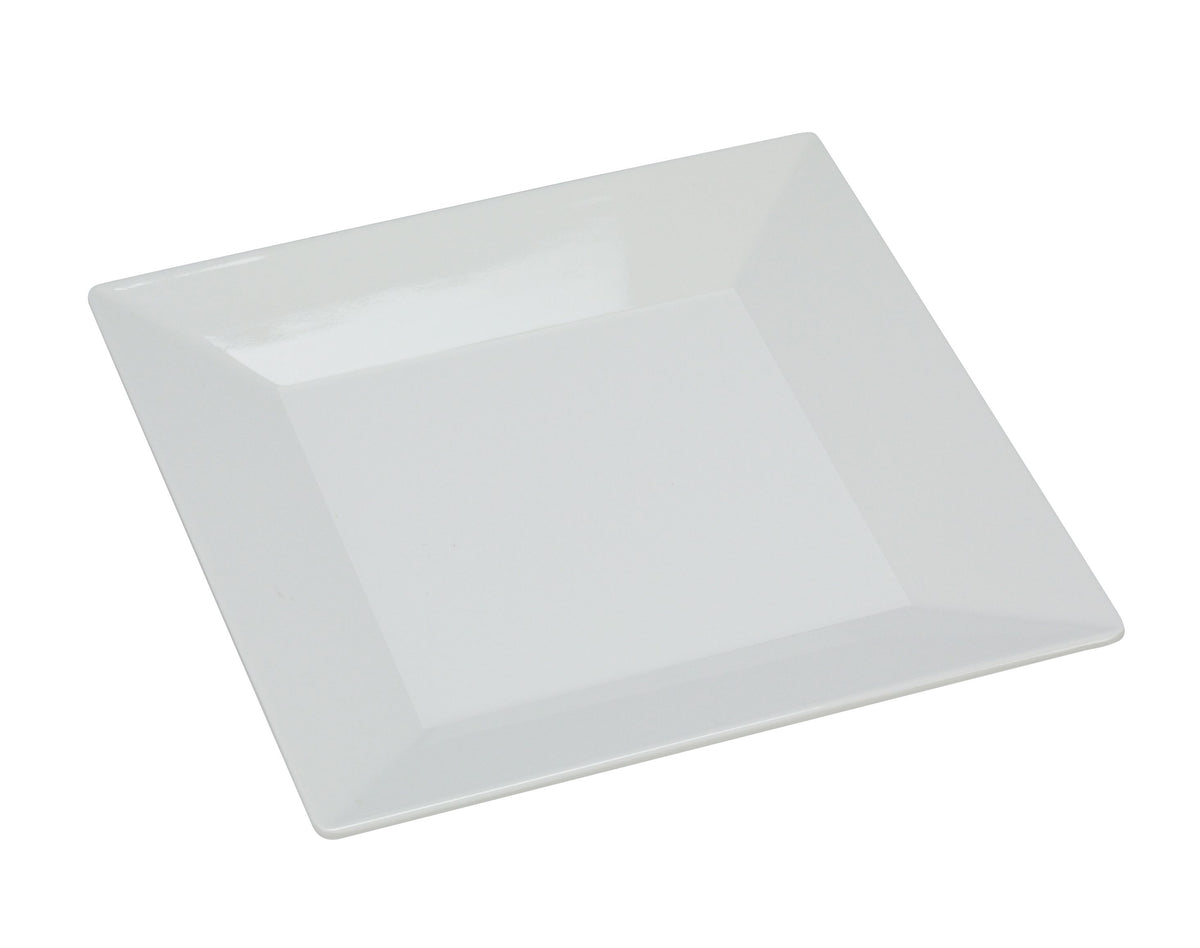 Yanco RM-108 Square Melamine Dinner Plate, 8" x 8" White, Dishwasher Safe, Plastic, - Case of 48