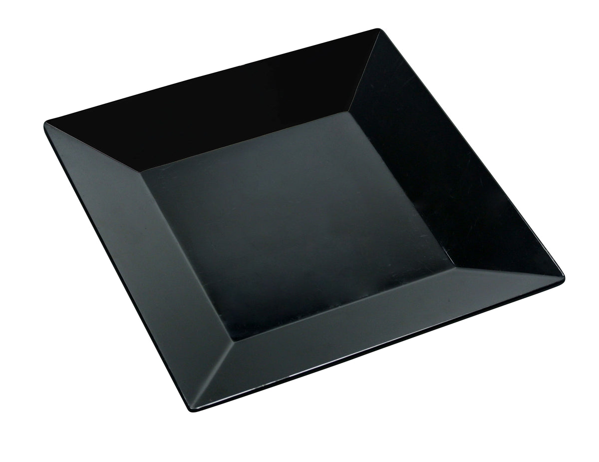 Yanco RM-108BK Rome Plate, 8" x 8" Square Melamine, Black, Dishwasher Safe - Case of 48
