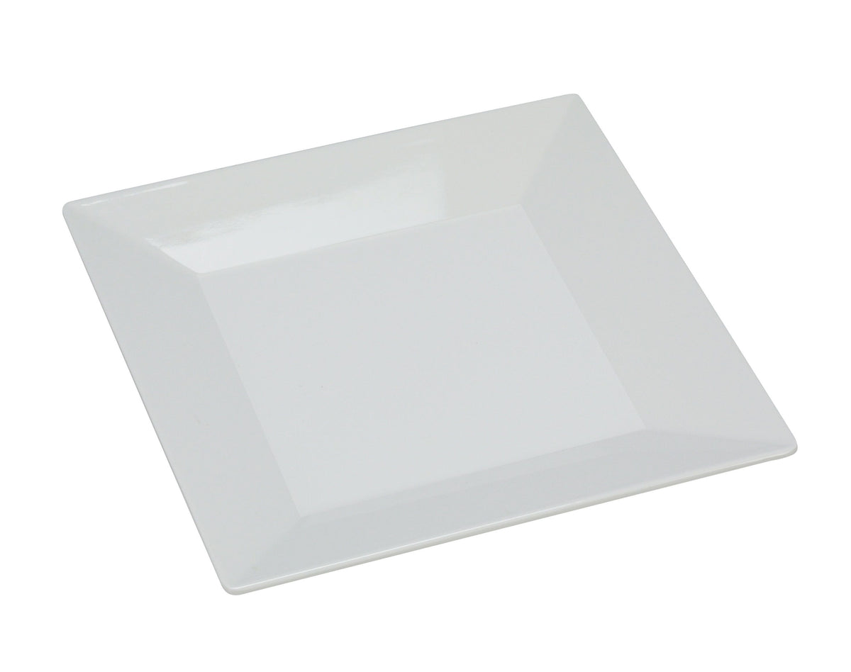 Yanco RM-114 Square Melamine Plate, 14" x 14" White, Dishwasher Safe, Plastic Dinnerware - Case of 12