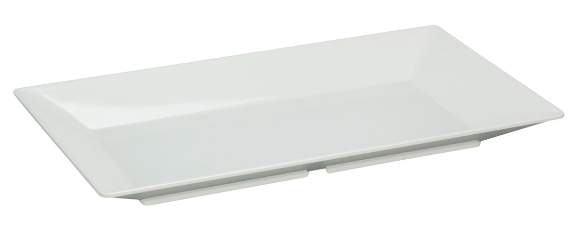 Yanco RM-218 Rome Rectangular Plate, 18" L x 10-1/2" W, White Melamine, Dishwasher Safe - Case of 12