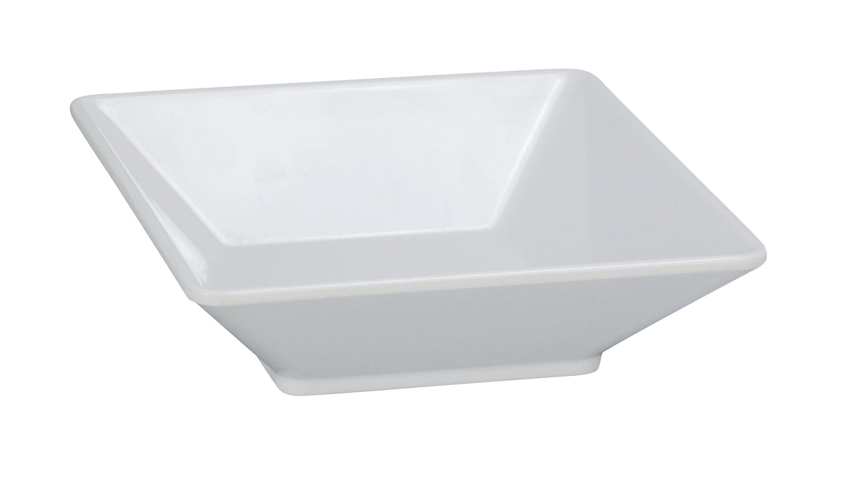 Yanco RM-306 Square White Melamine Bowl, 14 oz, 6" x 6" x 1-3/4" Size, Dishwasher Safe - Case of 48