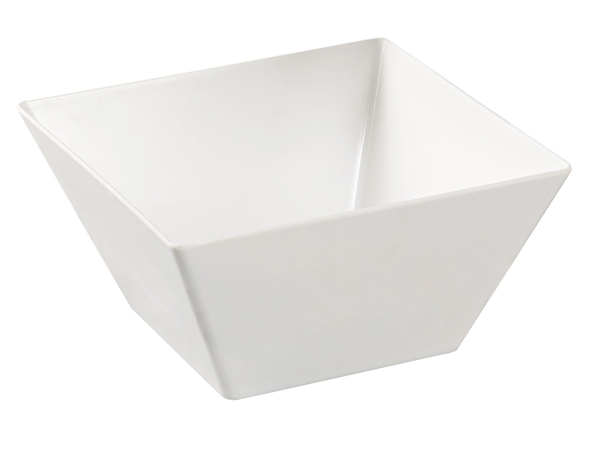 Yanco RM-405 - 18 oz Square White Melamine Bowl, 5" L x 5" W x 2-3/4" H, Dishwasher Safe, Dozen - Case of 48