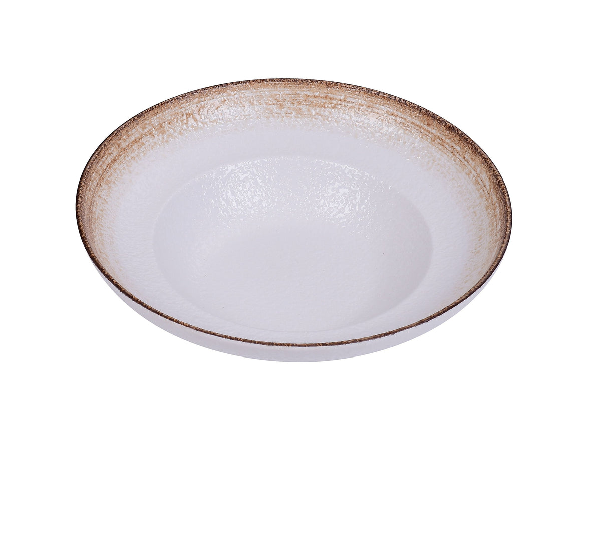 Yanco RO-2711 Pasta Bowl, 11" Diameter 32 oz Porcelain, White/Brown Glazed Dishwasher-Safe - Case of 12