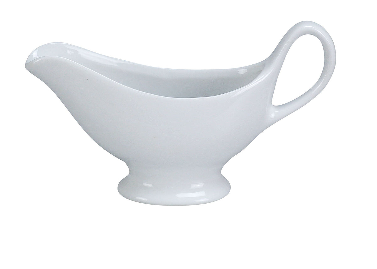 Yanco SB-3 - Porcelain White 3-Oz Sauce Boat, 7" L x 2" W x 2-1/4" H, Dishwasher Safe - Case of 36