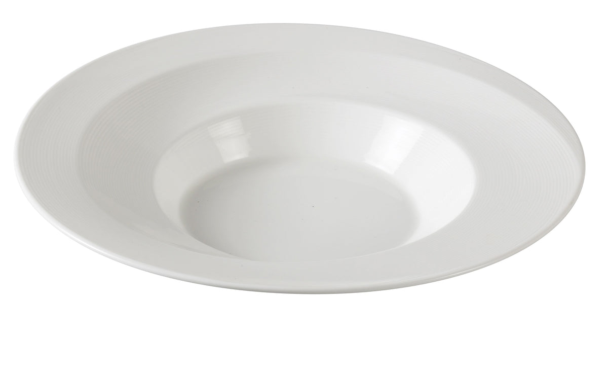 Yanco SH-310 - 16 Oz Bone White Porcelain Round Soup Plate, 10" Diameter, Deep Rim - Case of 12