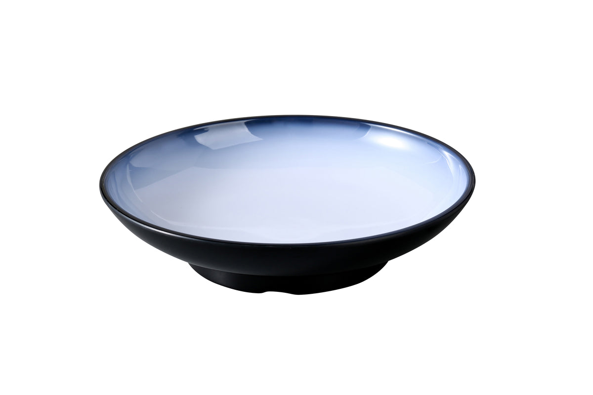 Yanco SN-308 - 25 oz Salad Bowl, 8 3/4" x 2", White/Black Melamine, Dishwasher-Safe - Case of 12