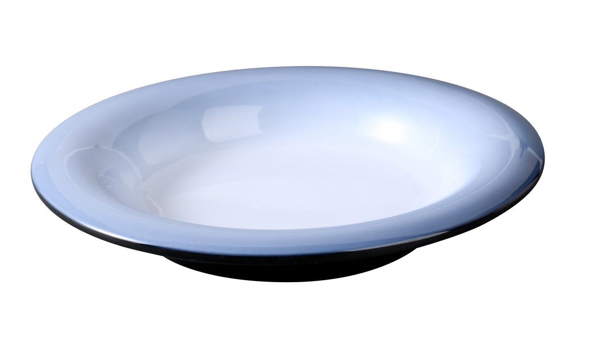 Yanco SN-409 14 oz (-1/2 qt) Round Two-Tone White/Black Melamine Bowl 9" Dia x 1.5" H - 1 Dozen - Case of 24