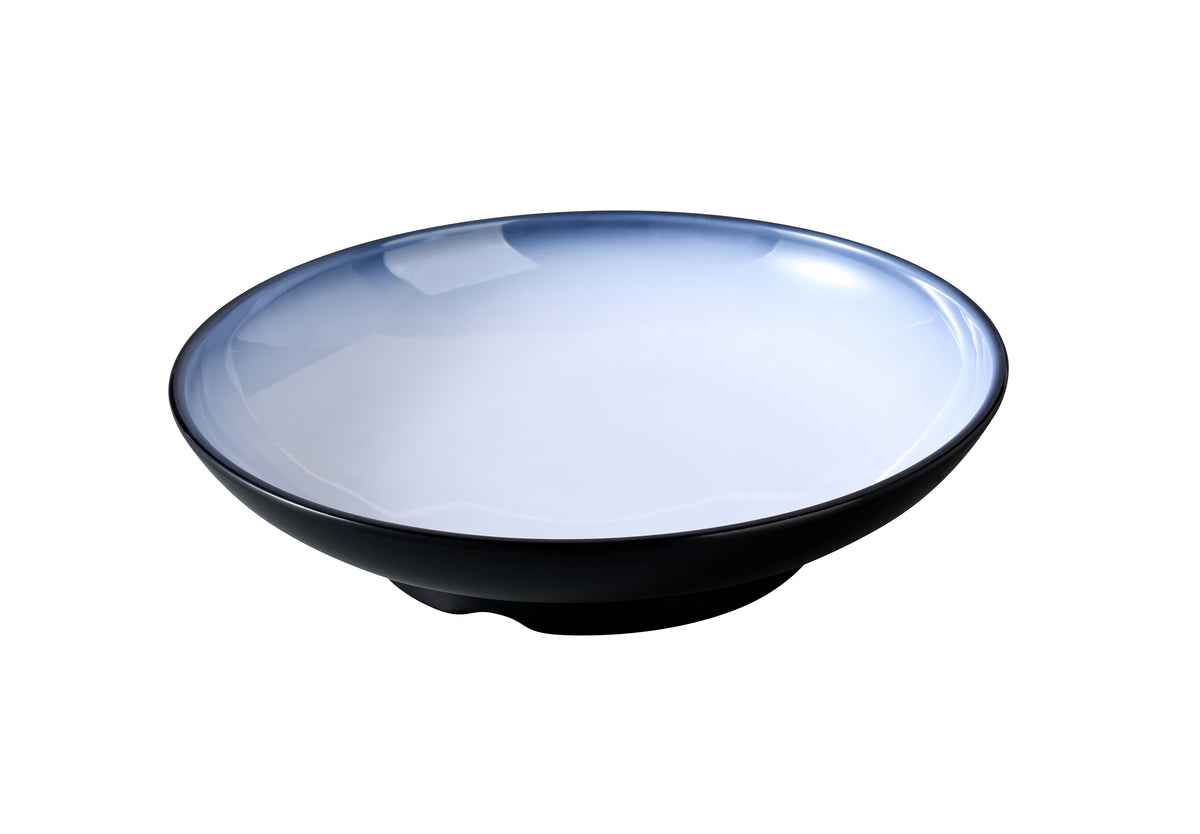 Yanco SN-507 - 28 Oz Bowl, 7 3/4" Dia x 2 1/8" H, White/Black Melamine, Dishwasher-Safe - Case of 24