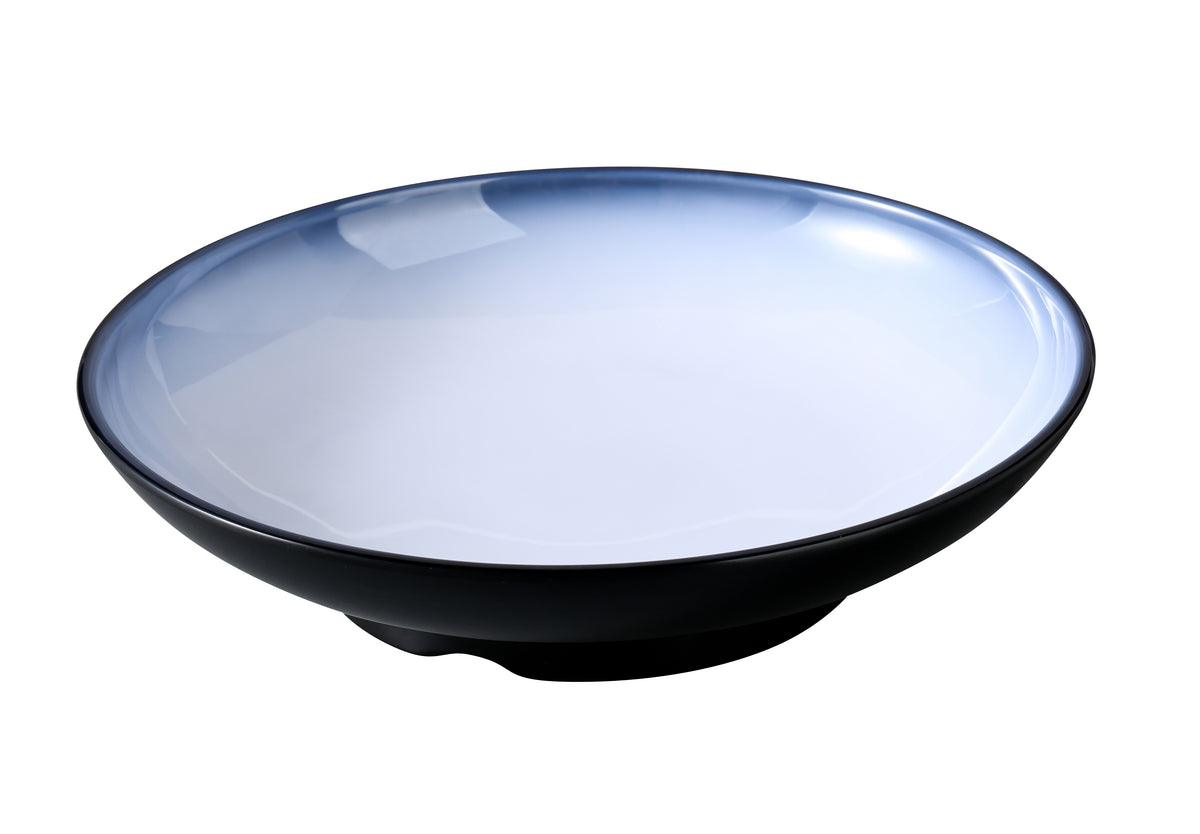Yanco SN-508 - Melamine Ramen Bowl 34 oz 1 qt 8-1/2" Dia x 2-1/4" H White/Black Dishwasher-Safe - Case of 12